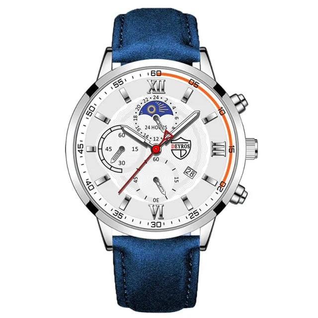 Men's Elegant Leather Timepiece