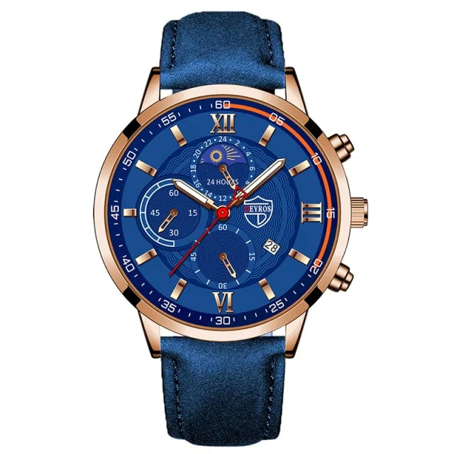 Men's Elegant Leather Timepiece